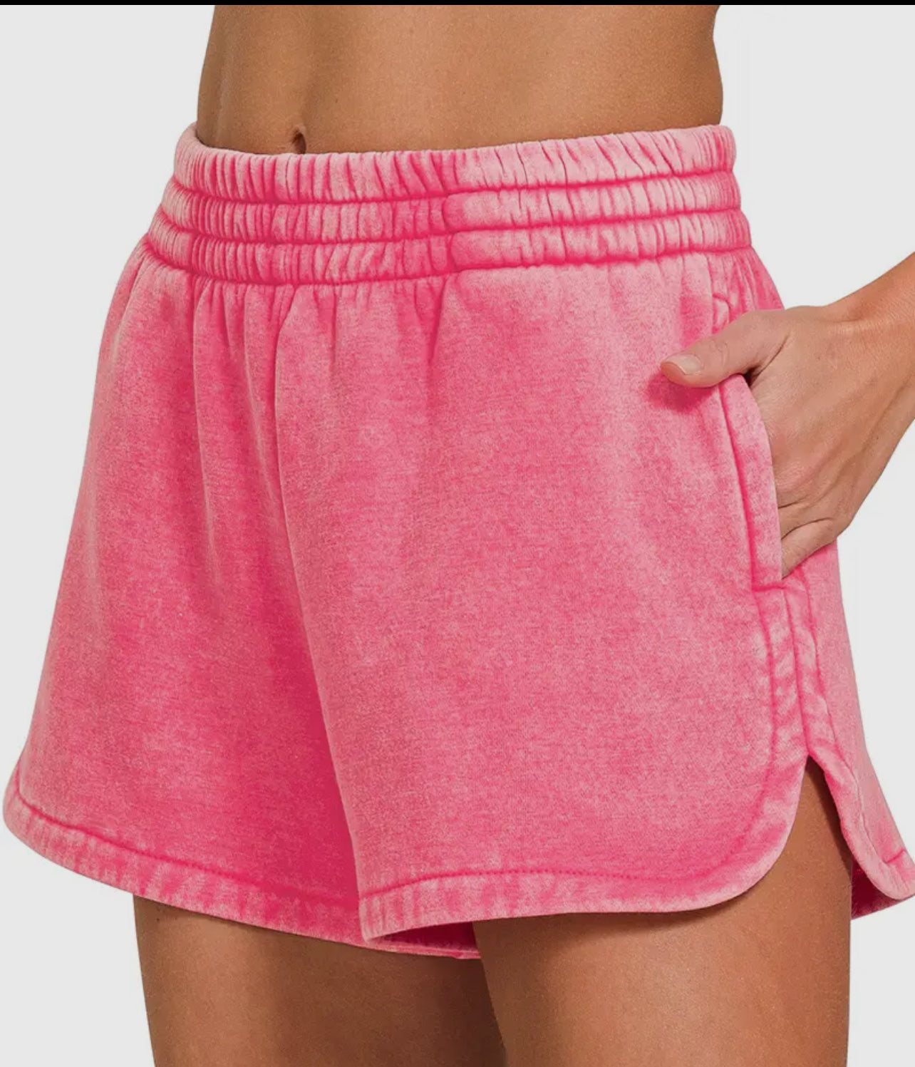 Acid washed shorts