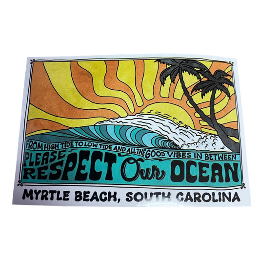 Good Vibes Respect Our Ocean Sticker