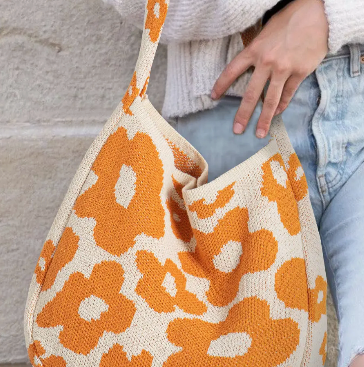 Flower Knitted Large Single Shoulder Bag