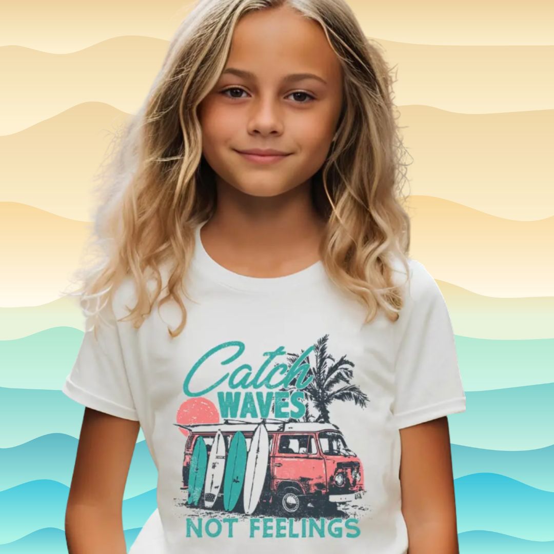 Catch Waves, Not Feelings Youth Tee