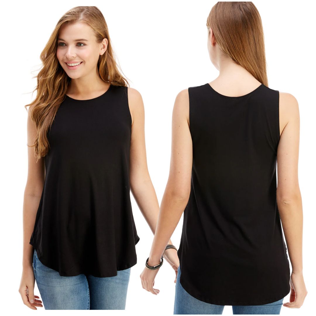 AZULES Women's Solid Casual Sleeveless Top