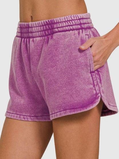 Acid washed shorts