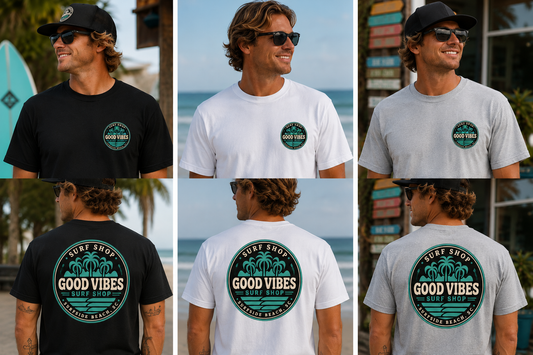 Good Vibes roundhouse tee