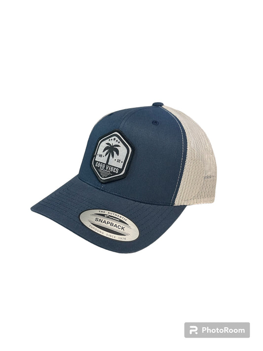 GV Palm Navy Blue Snapback Trucker Hat